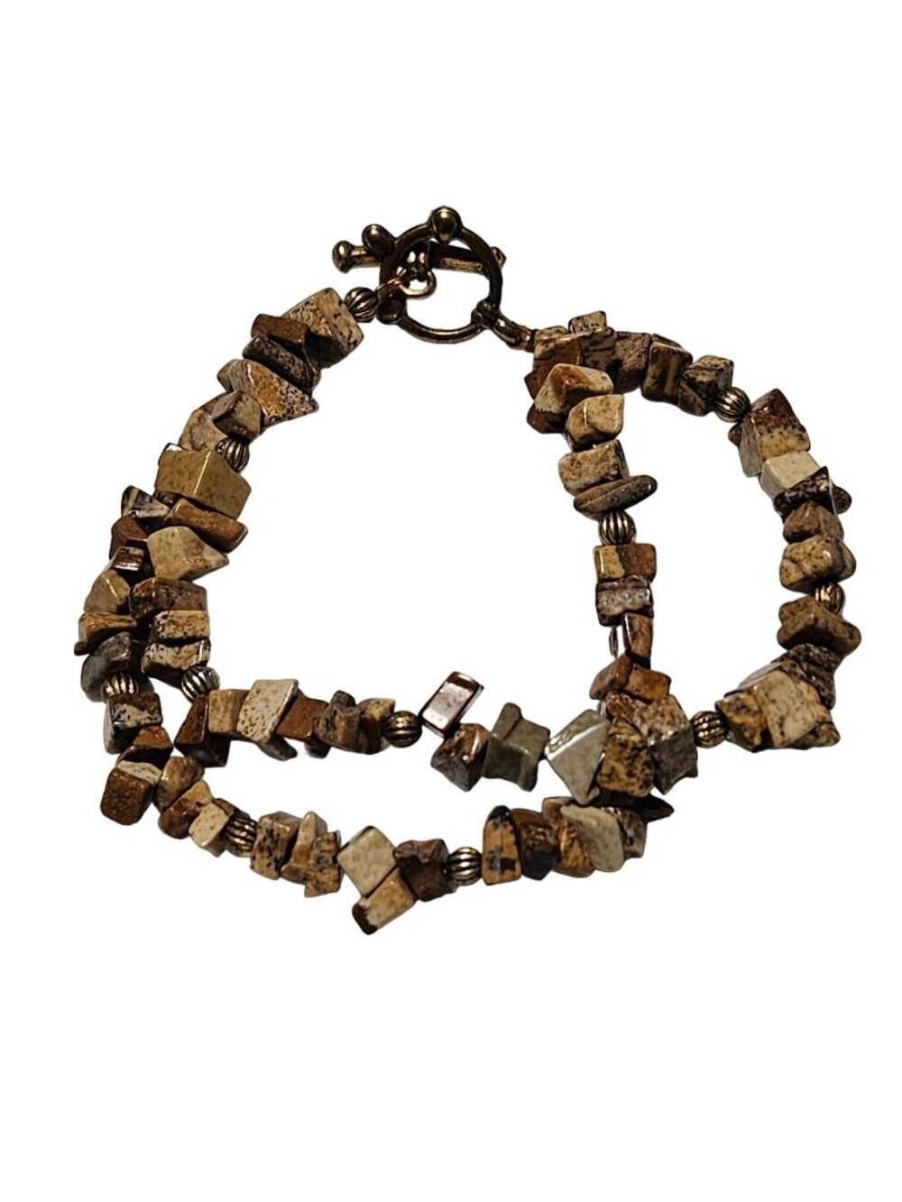Boho Chunky Gemstone Bracelet Natural Stone Beaded Toggle Clasp Fashion Jewelry